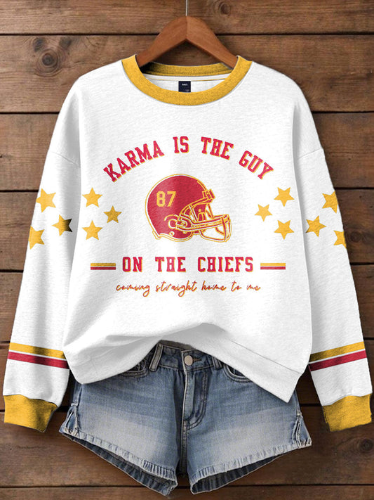Women's Diva Engaged Era 8987 Karma Is The Guy Printed Sweatshirt