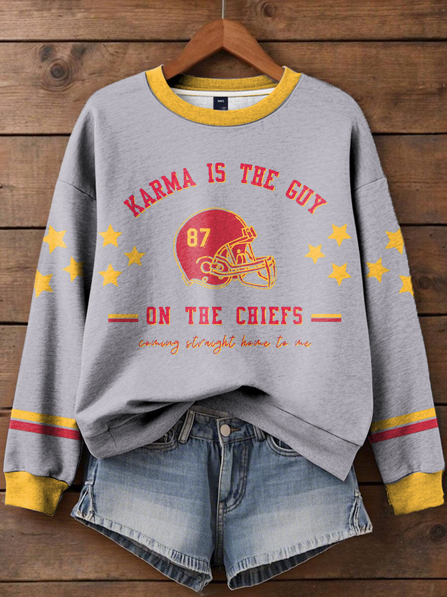 Women's Diva Engaged Era 8987 Karma Is The Guy Printed Sweatshirt