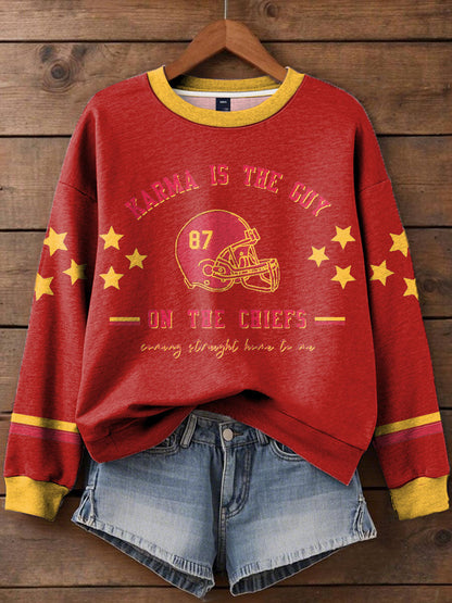 Women's Diva Engaged Era 8987 Karma Is The Guy Printed Sweatshirt