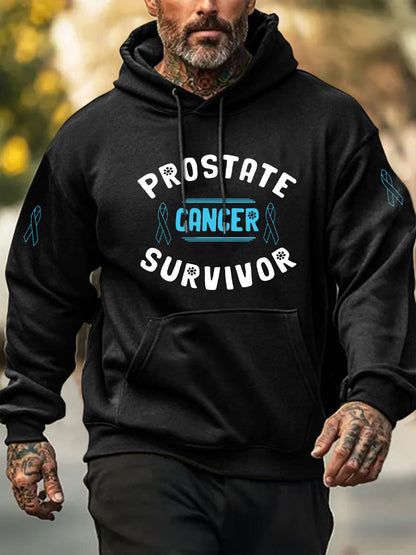 Men's Prostate Cancer Awareness Print Casual Hoodie