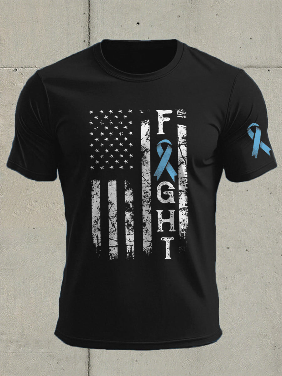 Men's Prostate Cancer Awareness Flag Print T-Shirt