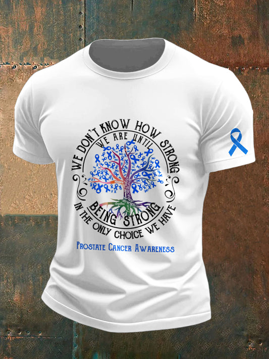 Men's Prostate Cancer Printed Vintage Fashion Loose Short Sleeve T-Shirt