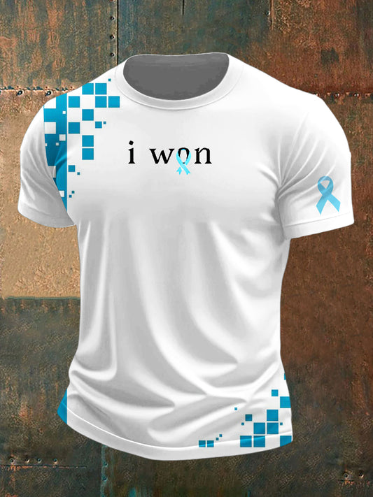 Men's Prostate Cancer Printed Vintage Fashion Loose Short Sleeve T-Shirt