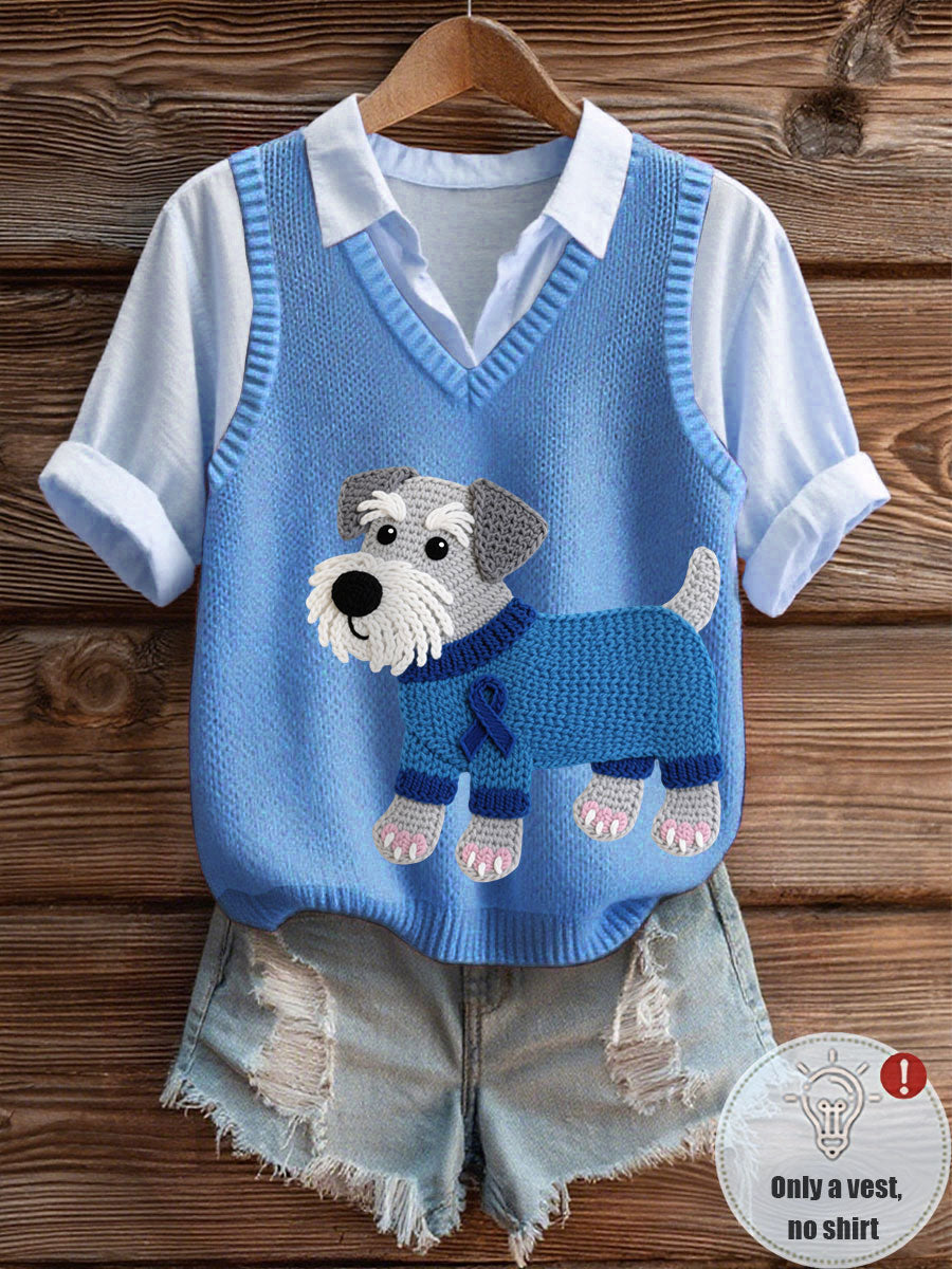 Women's Prostate Cancer Schnauzer V-Collar Vest