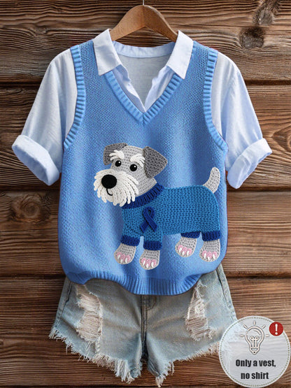 Women's Prostate Cancer Schnauzer V-Collar Vest