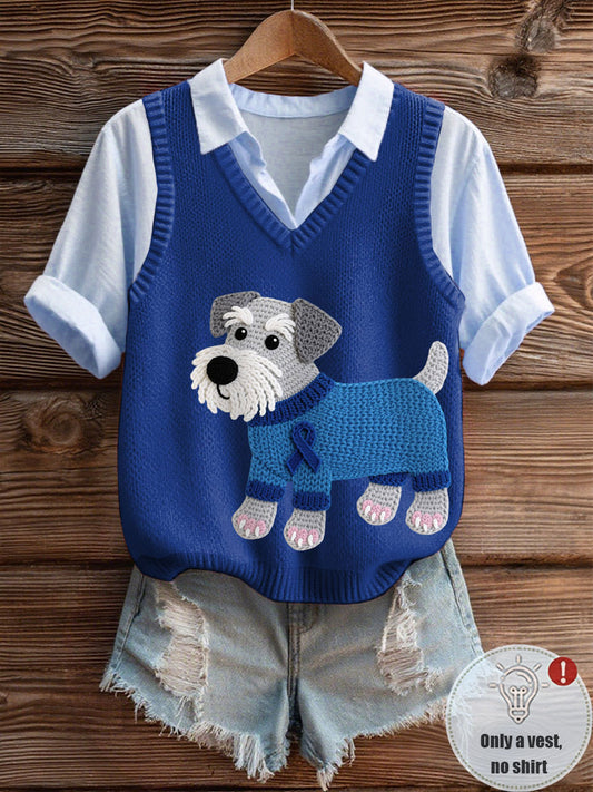Women's Prostate Cancer Schnauzer V-Collar Vest