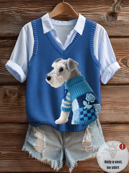 Women's Prostate Cancer Schnauzer V-Collar Vest