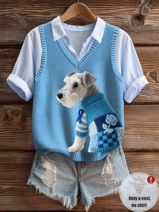 Women's Prostate Cancer Schnauzer V-Collar Vest