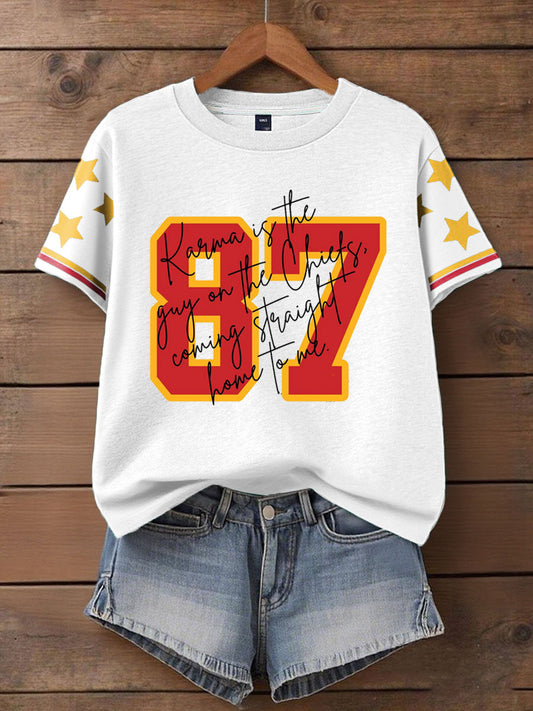 Women's 8789 Karma Chiefs Printed T-Shirt