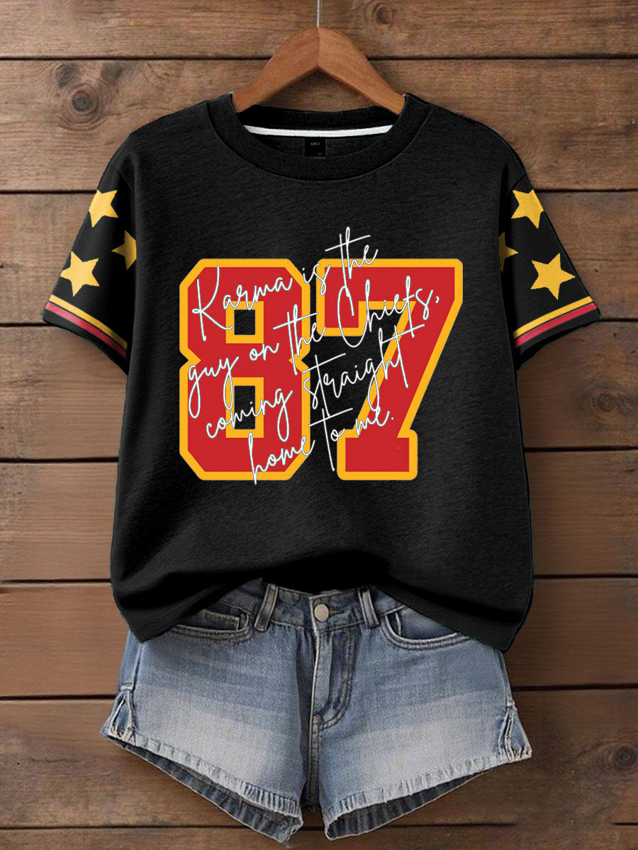 Women's 8789 Karma Chiefs Printed T-Shirt