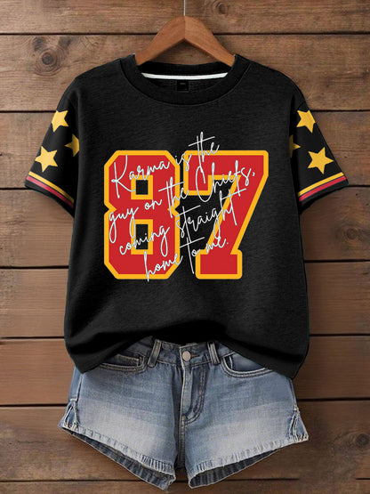 Women's 8789 Karma Chiefs Printed T-Shirt