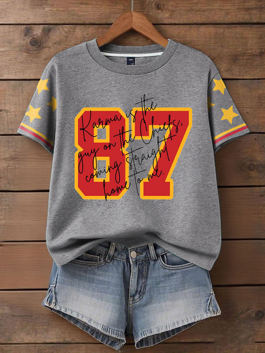 Women's 8789 Karma Chiefs Printed T-Shirt