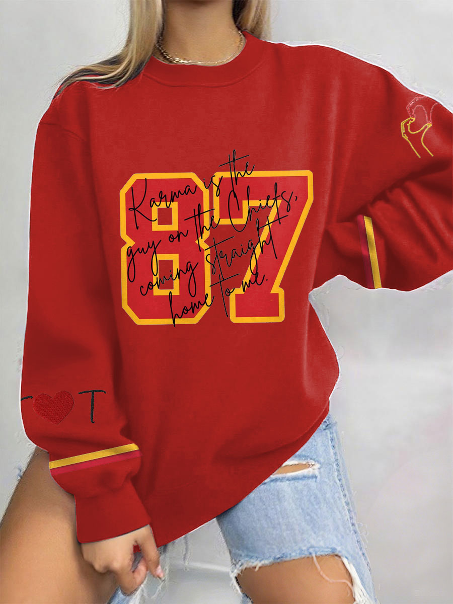 Women's 8789 Chiefs Karma Printed Sweatshirt