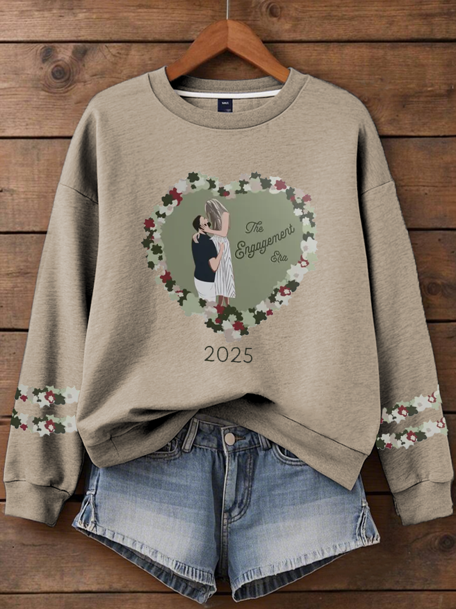 Women's Taylor Swift and Travis Kelce  Engagement Regular Sweatshirt