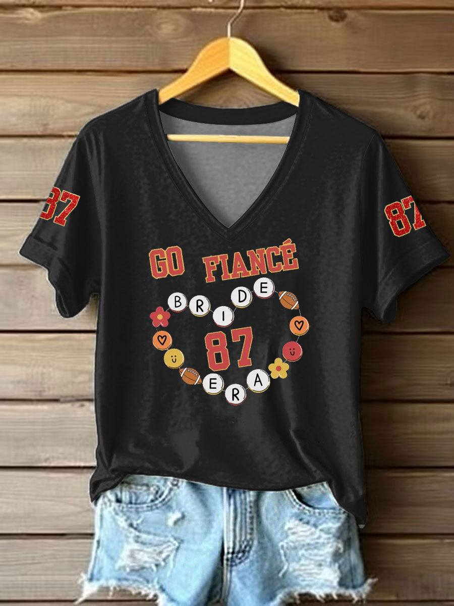 Women's Taylor Swift and Travis Kelce  Engagement short-sleeved T-shirt