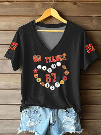 Women's Taylor Swift and Travis Kelce  Engagement short-sleeved T-shirt