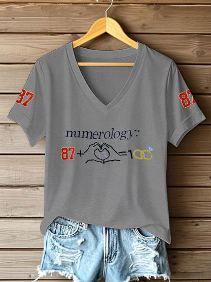 Women's Taylor Swift and Travis Kelce  Engagement short-sleeved T-shirt