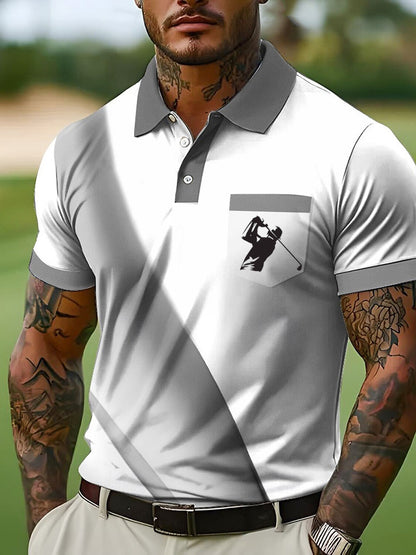 Men's Button Up Business Casual Golf Short Sleeve Shirt