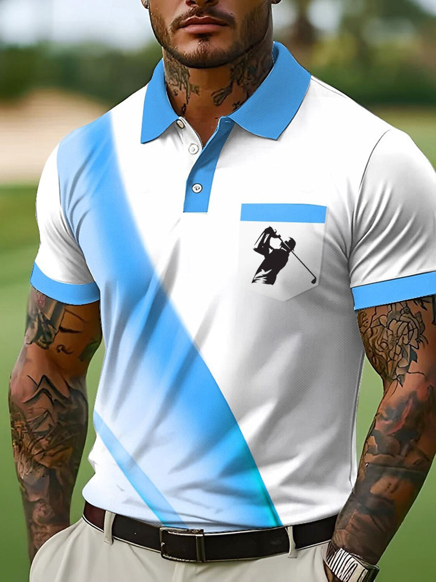 Men's Button Up Business Casual Golf Short Sleeve Shirt