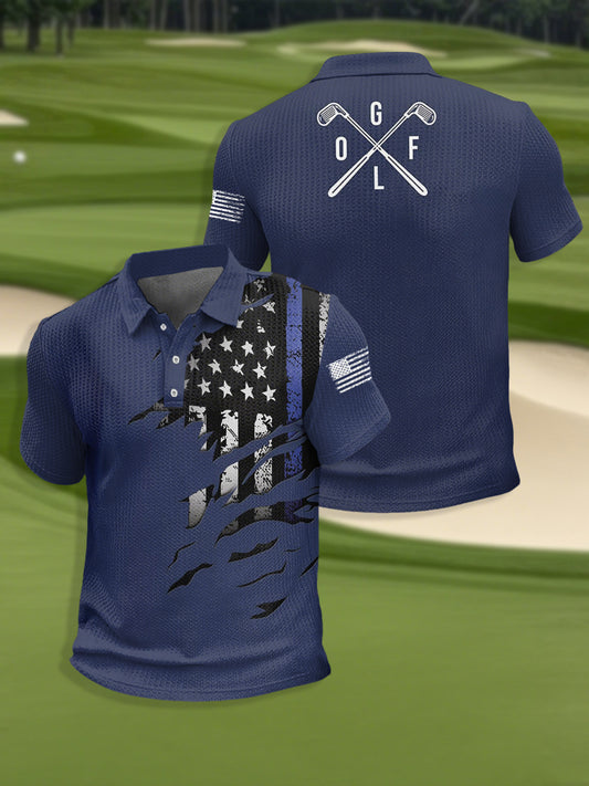 Men's Golf Short Sleeve Waffle Shirt