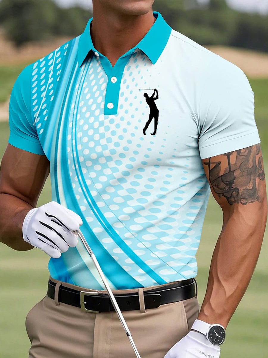 Men's Button Up Business Casual Golf Short Sleeve Shirt