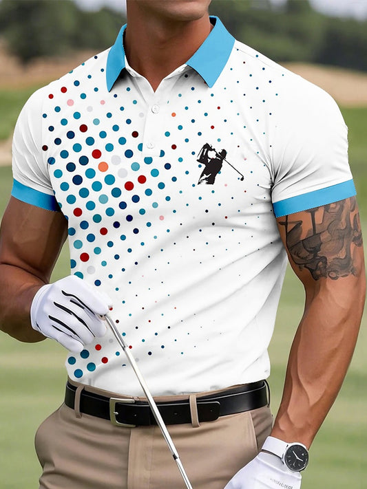 Men's Button Up Business Casual Golf Short Sleeve Shirt