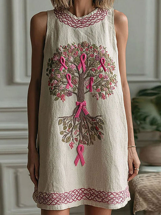 Women's Breast Cancer Pink Floral Dress