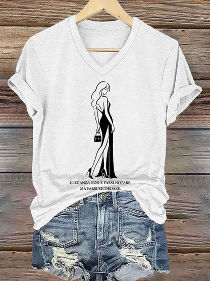 Women's Elegance Is About Being Remembered Quote T-Shirt