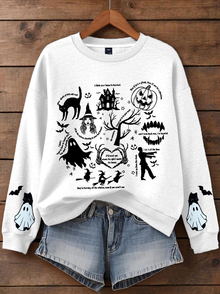 Women's Music Lover Halloween Printed Hoodie
