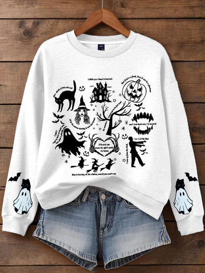 Women's Music Lover Halloween Printed Hoodie