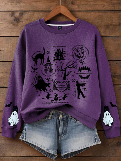 Women's Music Lover Halloween Printed Hoodie