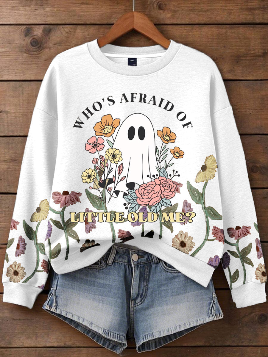 Women's Music Lover Halloween Who's Afraid The Little Old Me Printed Hoodie