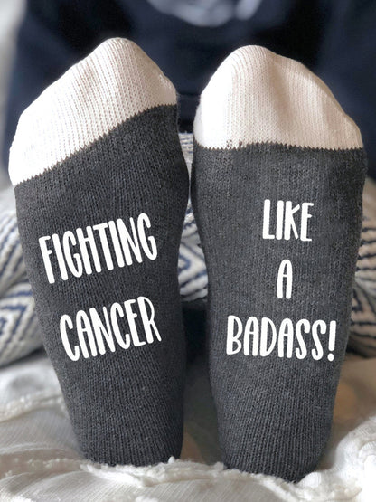 Fighting cancer like a badass unisex socks