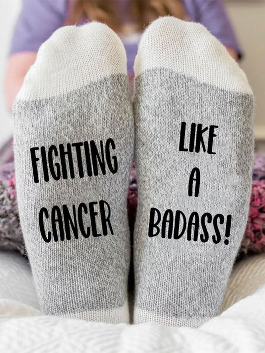 Fighting cancer like a badass unisex socks