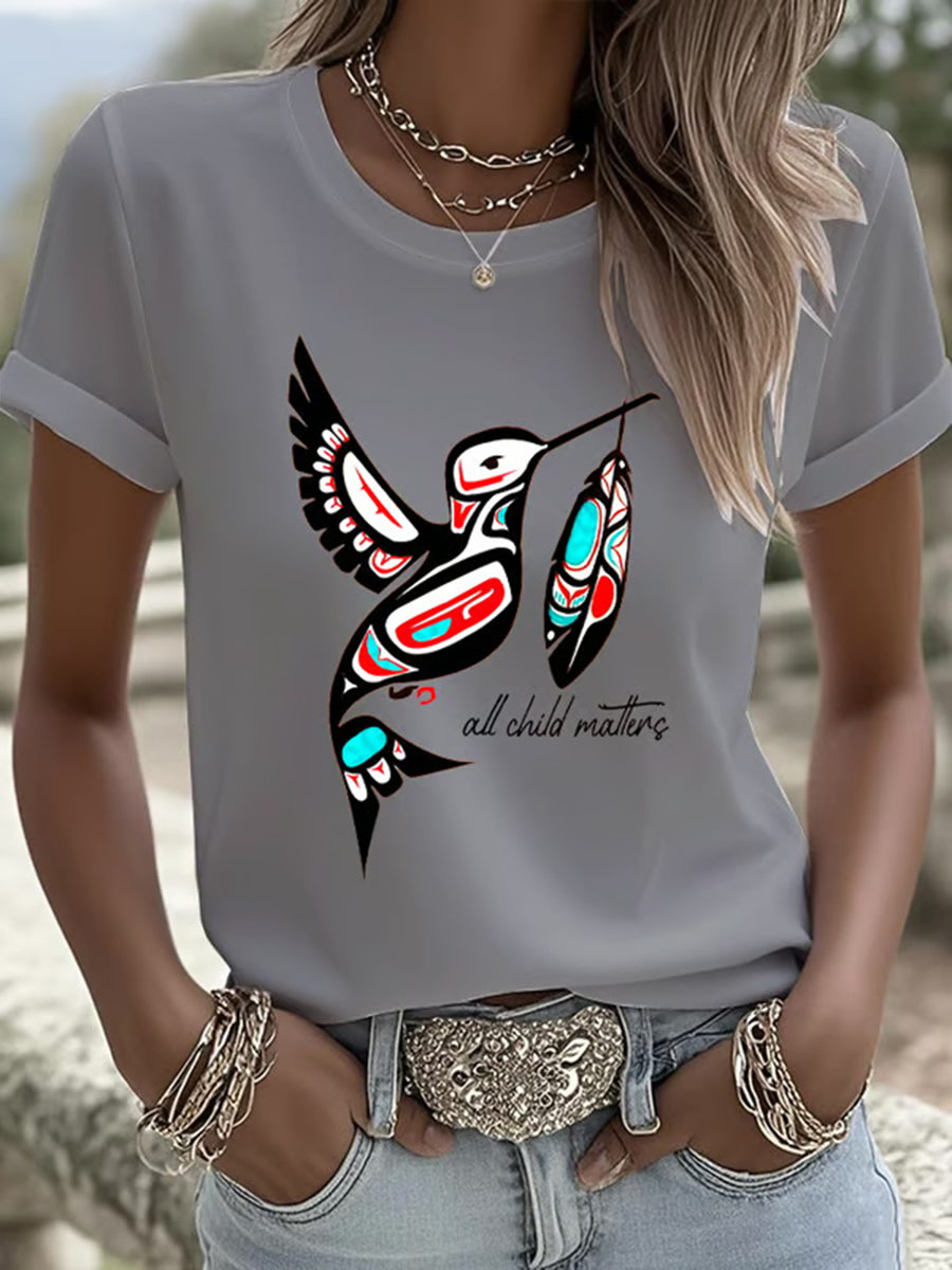 Women's All Child Matters Printed Casual T-shirt
