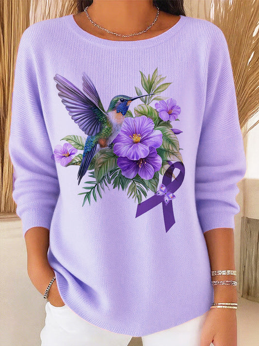 Women's Vintage Floral Art V-Neck Casual Top