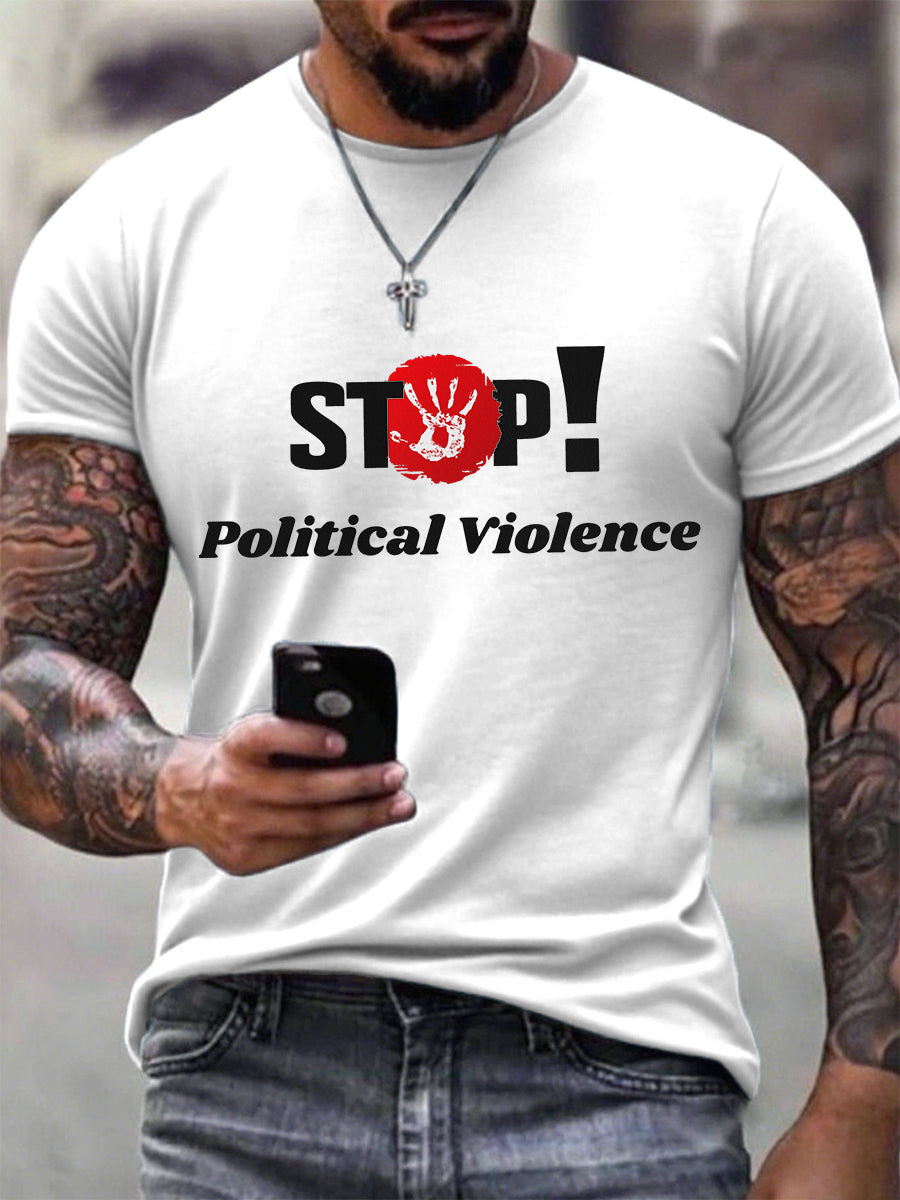 Men's Stop Political Violence Print T-Shirt