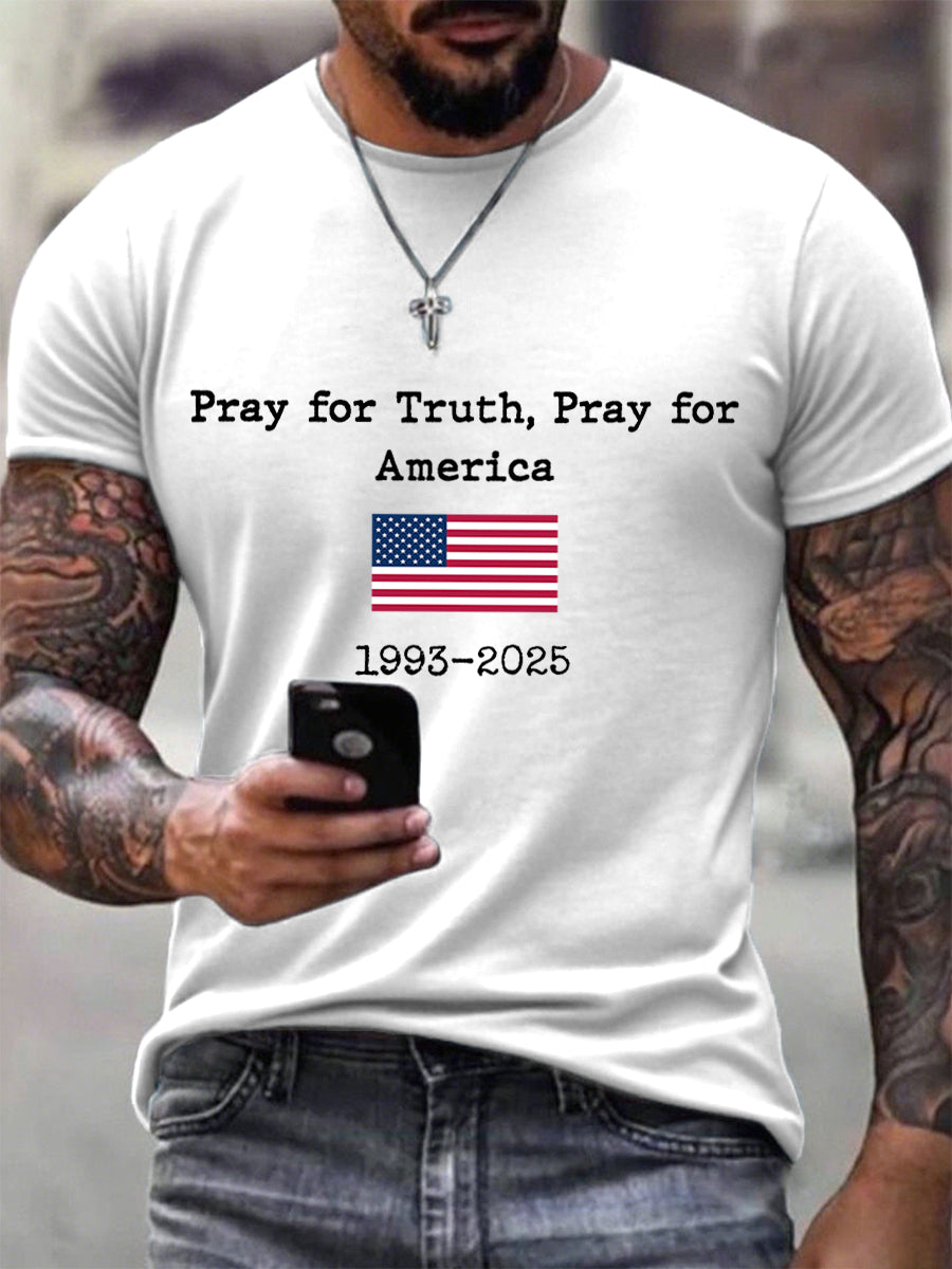 Men's Pray For Truth Pray For America Print T-Shirt