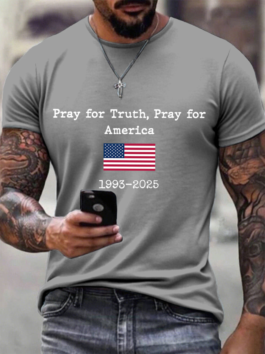 Men's Pray For Truth Pray For America Print T-Shirt