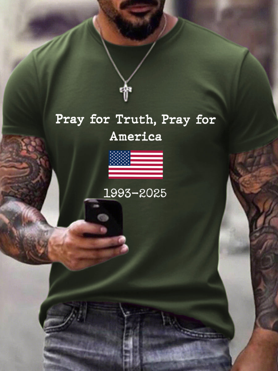 Men's Pray For Truth Pray For America Print T-Shirt