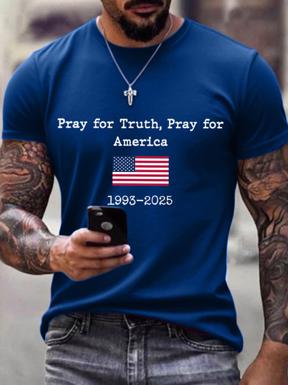 Men's Pray For Truth Pray For America Print T-Shirt