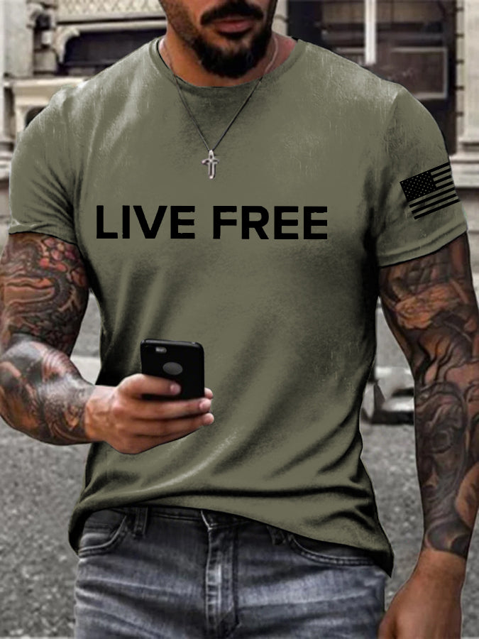 Men's Live Free Printed T-shirt