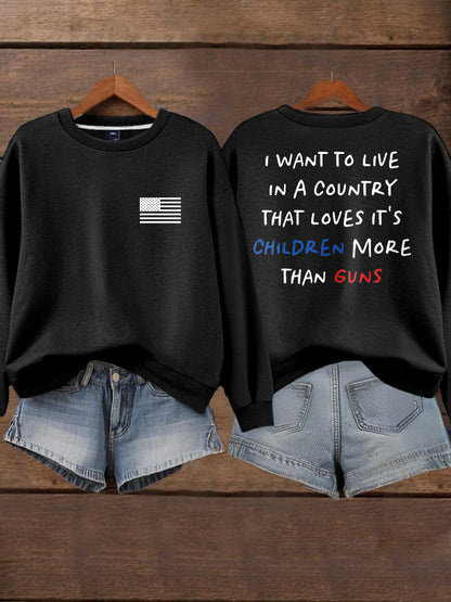 Women's End Gun Violence Printed Sweatshirt