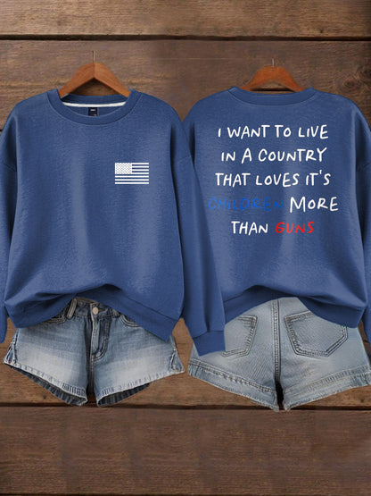 Women's End Gun Violence Printed Sweatshirt