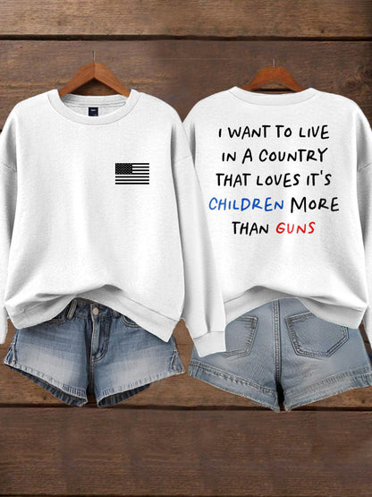 Women's End Gun Violence Printed Sweatshirt