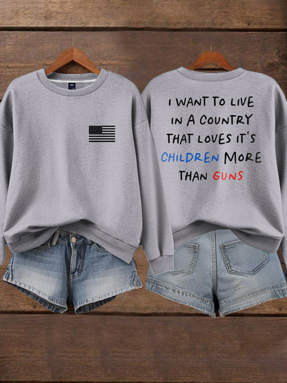 Women's End Gun Violence Printed Sweatshirt