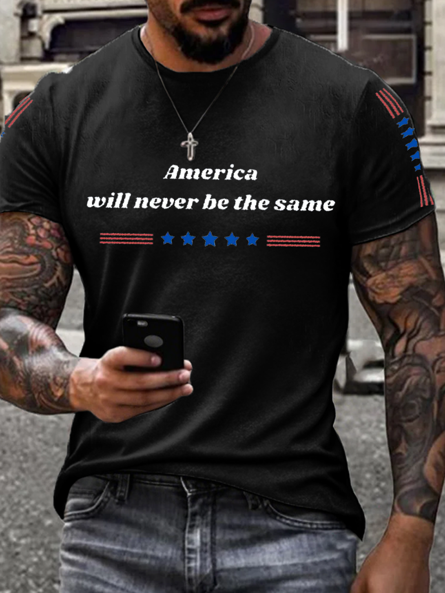 Men's American Will Never Be The Same imitation cotton short-sleeved T-shirt