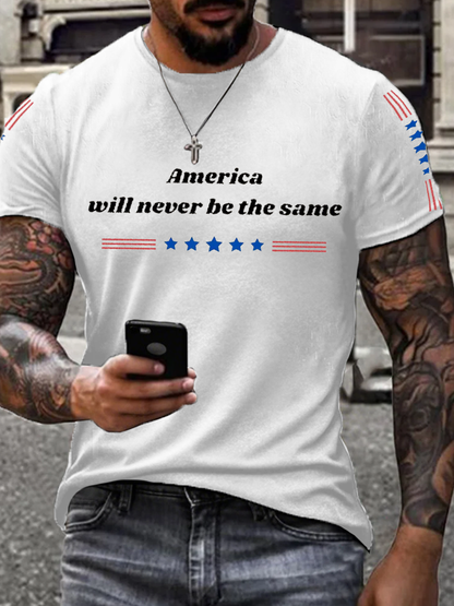 Men's American Will Never Be The Same imitation cotton short-sleeved T-shirt
