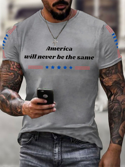 Men's American Will Never Be The Same imitation cotton short-sleeved T-shirt
