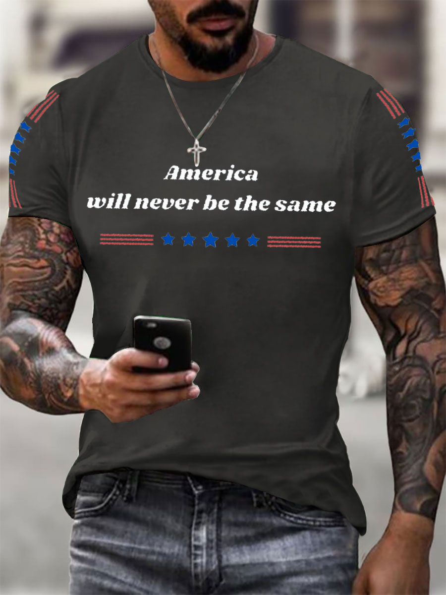 Men's American Will Never Be The Same imitation cotton short-sleeved T-shirt